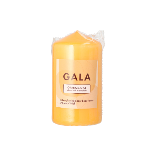 PAPSTAR "GALA" Duft-Stumpenkerze Ø 58 mm, 110 mm orange - Orange Juice, 6 x 1 Stück