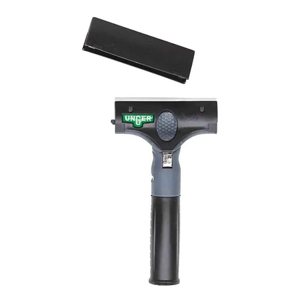 Unger ErgoTec Ninja Komplett-Set 6 in 1 Glasreinigungsset, Profi-Glasschaber mit ergonomischem Griff und Schutzkappe für effektive Fenster- und Glasreinigung