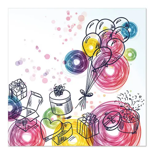 PAPSTAR Servietten, 3-lagig 1/4-Falz 33 x 33 cm Birthday Gifts mit bunten Luftballons, Geschenken und Partydekoration für Geburtstagsfeiern