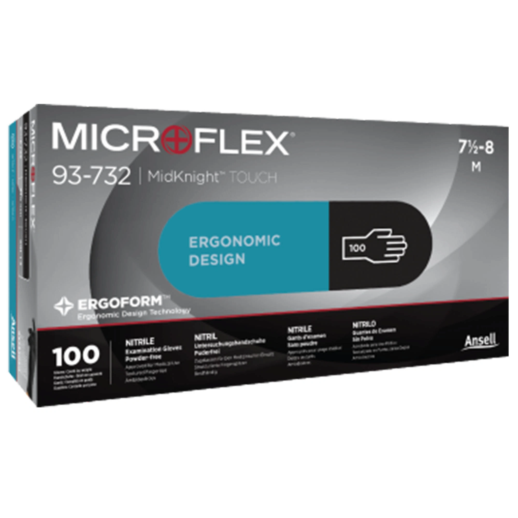 Ansell Microflex 93-732 Nitrilhandschuhe schwarz puderfrei, VE 1000 Stück