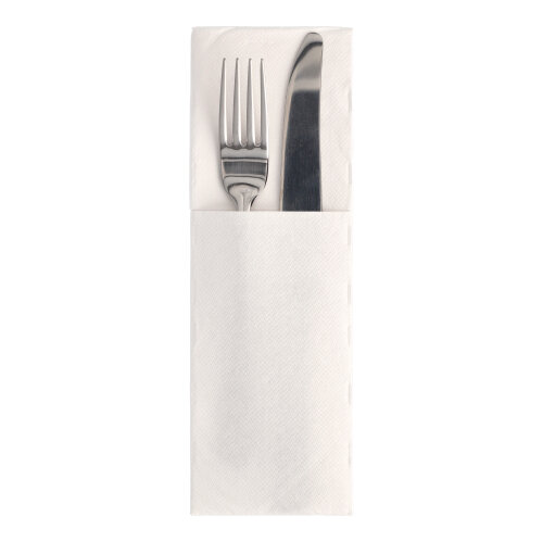 PAPSTAR 50 Servietten "ROYAL Collection" 48 cm x 30 cm weiß mit Besteckfalz