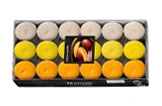Duft-Teelichter Set Vanille & Zitrus in Box, 18 farbige Kerzen in drei Reihen, Artikelnummer 512