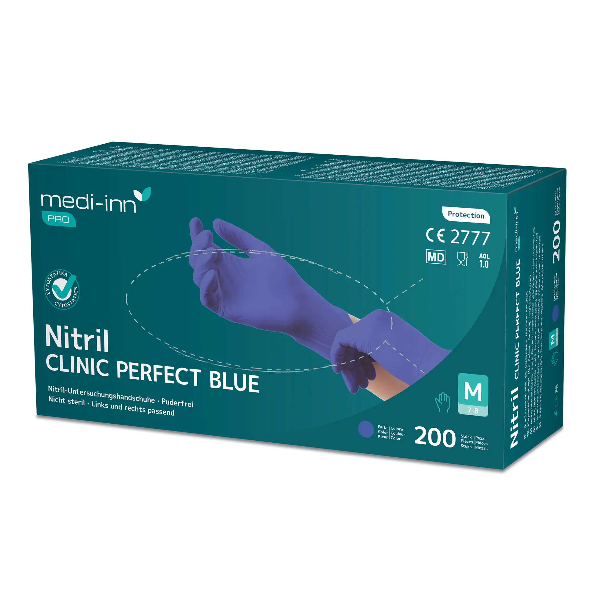 Medi-Inn Einmalhandschuhe Clinic Perfect Blue Nitril puderfrei, VE 2000 Stück 