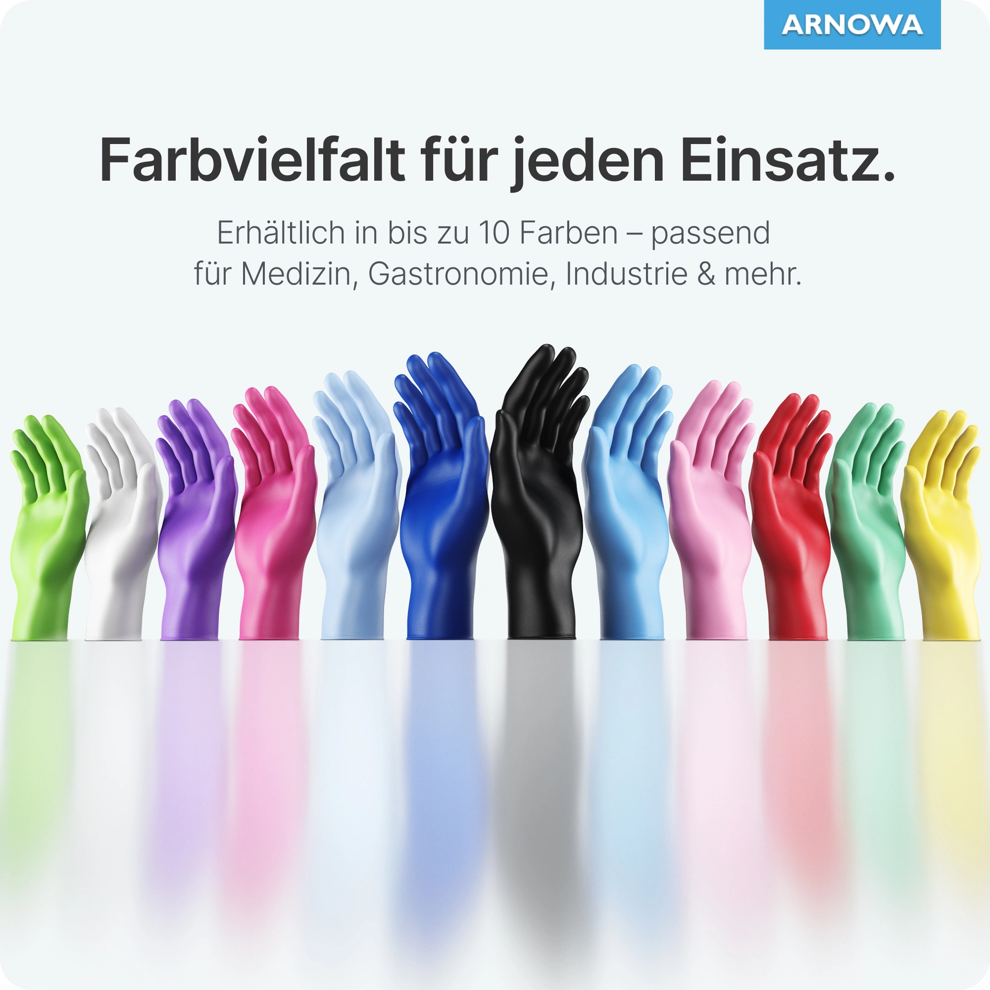 ARNOMED CLASSIC NITRIL BLUE Nitrilhandschuhe blau puderfrei von ARNOMED, farbige Untersuchungshandschuhe aus Nitril für Medizin, Gastronomie, Industrie und Hygieneeinsatz