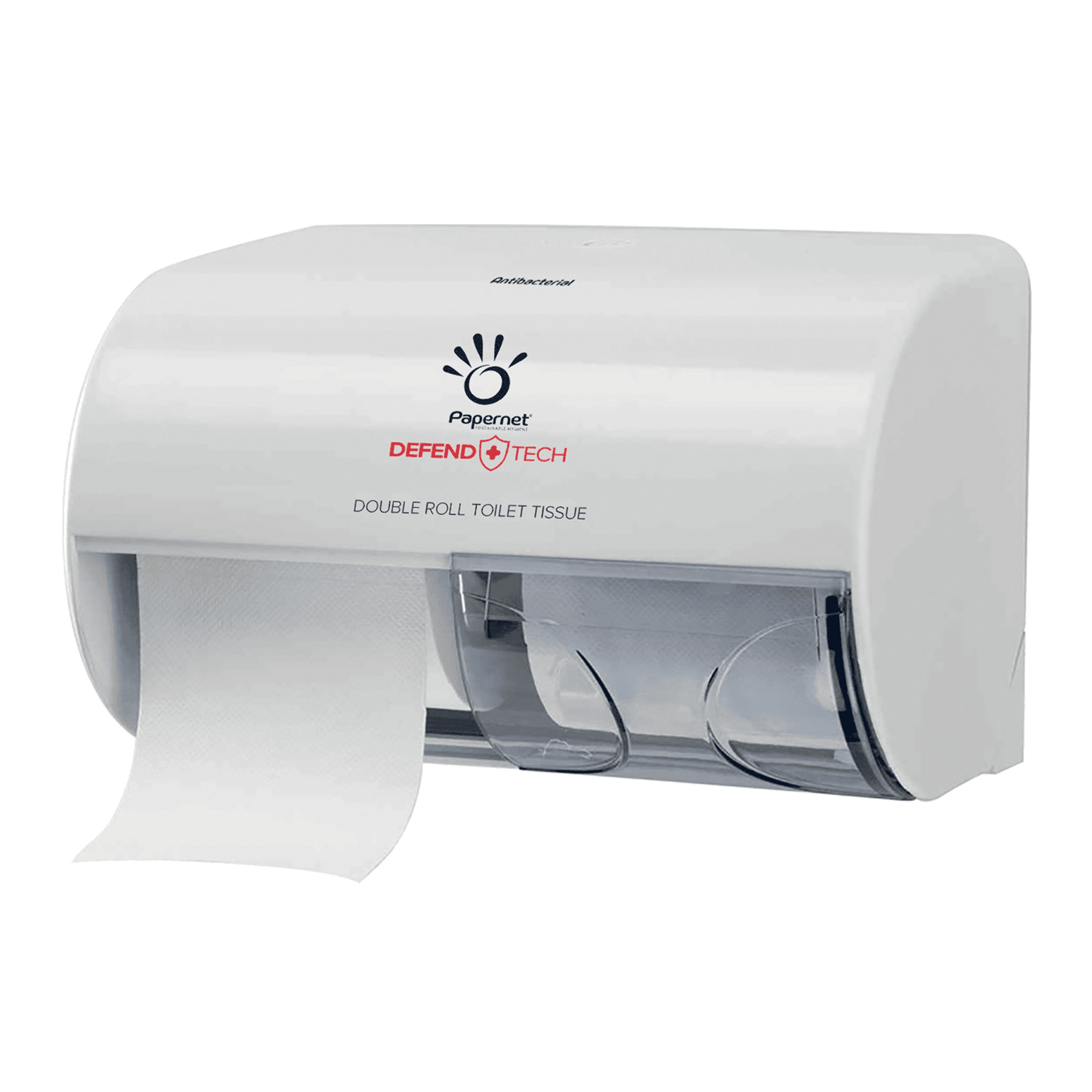 Papernet Doppelrollenspender für Toilettenpapier mit Defend Tech Technologie für 2 Kleinrollen