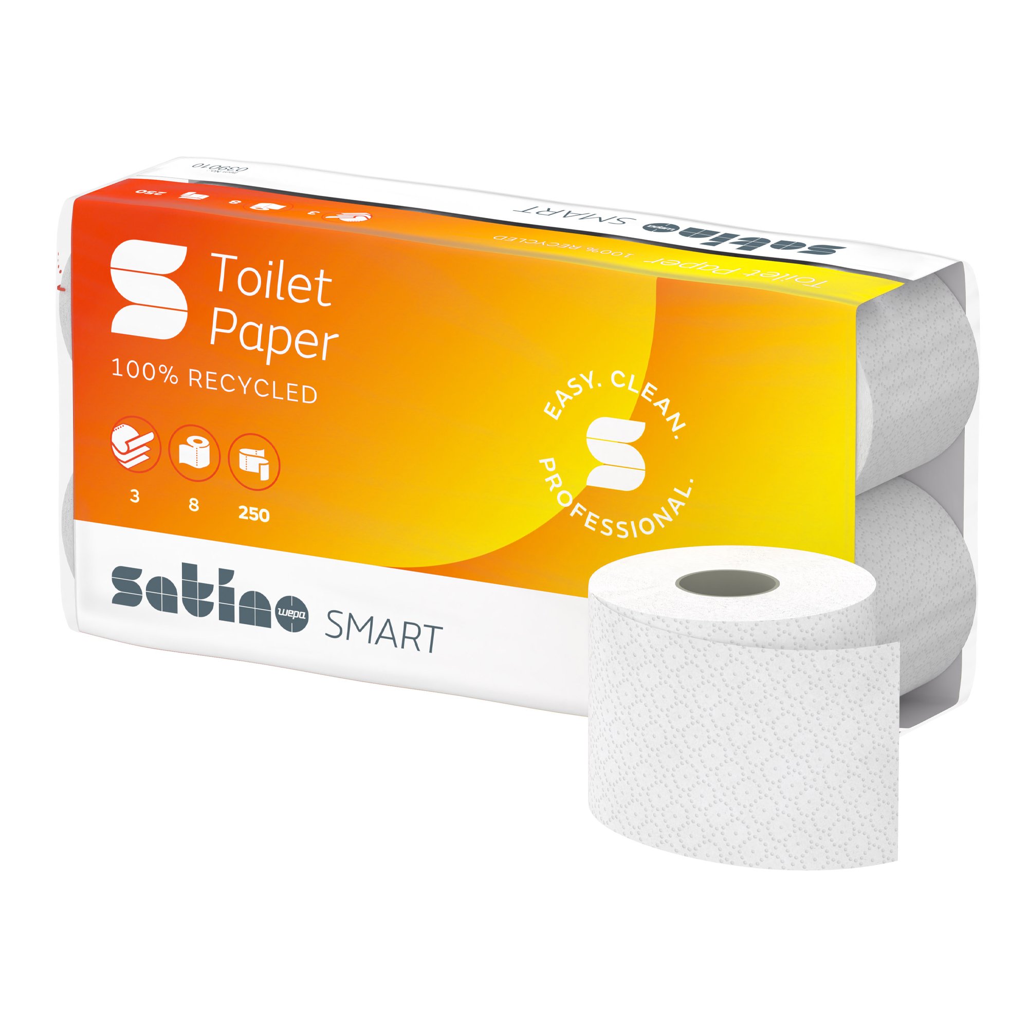 Satino by Wepa smart Toilettenpapier Recycling, 3-lagig, 250 Blatt 64 Rollen 039010_1