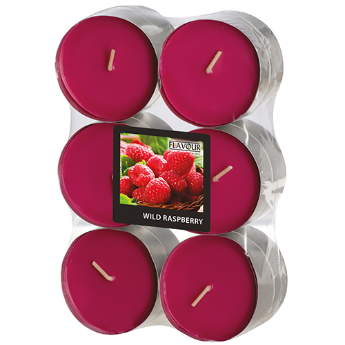 PAPSTAR 12 "Flavour by GALA" Maxi Duftlichte Ø 58 mm, 24 mm weinrot - Wild Raspberry
