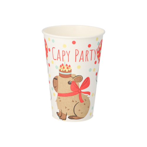 PAPSTAR Trinkbecher, Pappe 0,2 l Ø 7 cm, 9,7 cm "Capy Party", 14 x 10 Stück