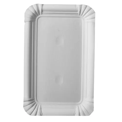 PAPSTAR Teller Pappe pure eckig 10 x 16 cm weiß, flacher Einweg-Kuchenteller aus 100 % Frischfaserkarton, lebensmittelecht und FSC-zertifiziert