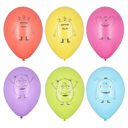 PAPSTAR Luftballons Ø 29 cm farbig sortiert "Monsters", 12 x 6 Stück