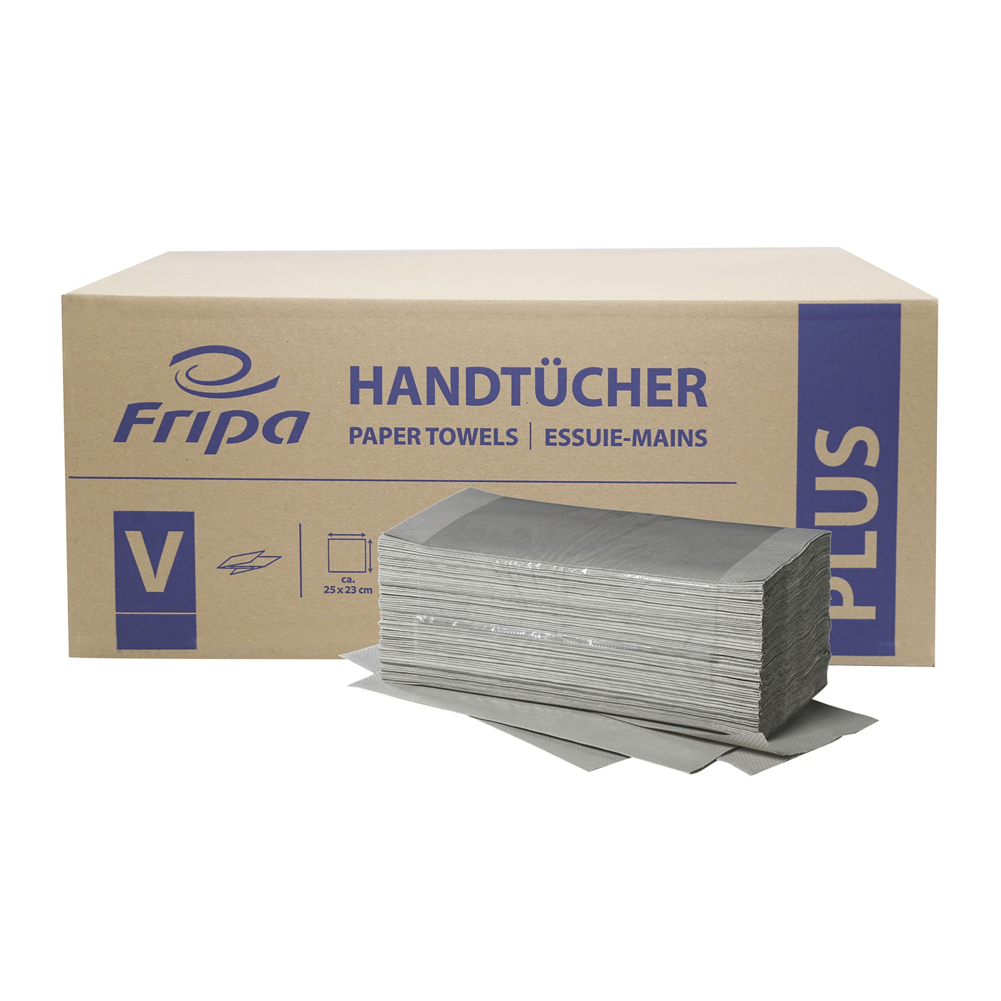 Fripa Papierhandtücher Plus L V-Falz, 25x23 cm, 1-lagig, Recycling