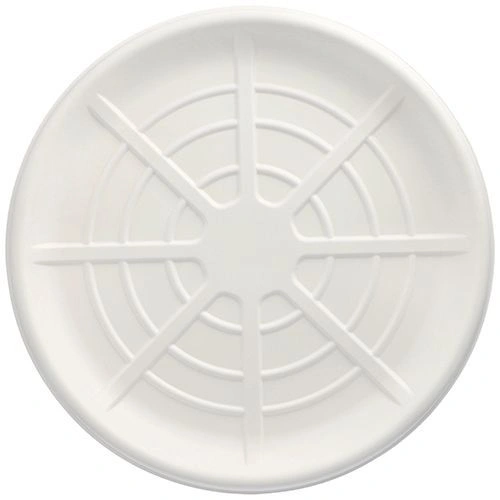 PAPSTAR Servierplatten, Zuckerrohr "pure" rund Ø 47 cm weiß für Meeresfrüchte, 20 x 3 Stück