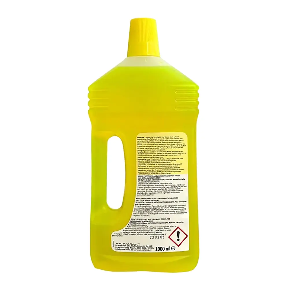 Reinex Putz-Teufel Allesreiniger Universalreiniger, gelber Zitrus-Universalreiniger als Konzentrat für gründliche, schonende Reinigung von Fliesen, Glas, Edelstahl und Kunststoff – Artikelnummer 4068400010611