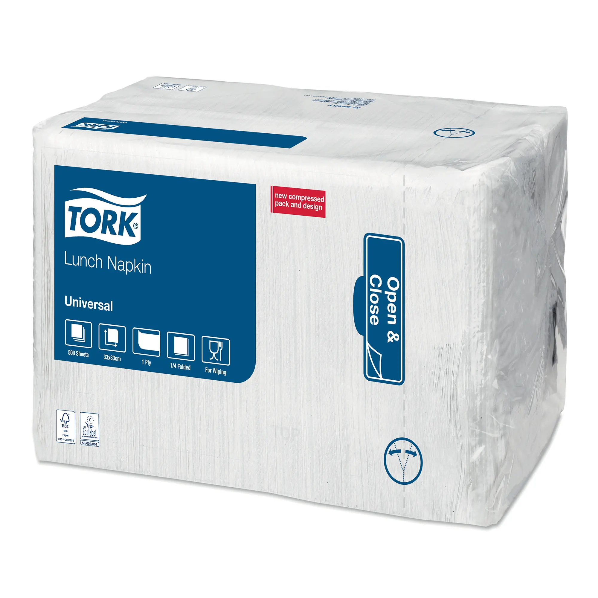 Tork Universal 1/4-Fold Lunchserviette 32,5 x 32,5 cm, 1-lagig, weiß