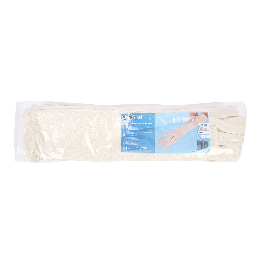Hygostar Nature Extra Long Baumwollhandschuhe natur, VE 600 Stück