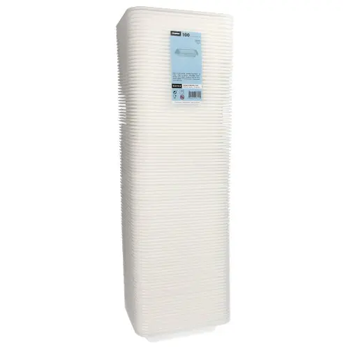 Starpak Siegelschalen, XPS 900 ml 4,2 x 18,5 x 23,5 cm, weiß laminiert, ungeteilt, stabile To-go-Siegelschalen von PAPSTAR, kompatibel mit Siegelmaschine IP 245 Premium