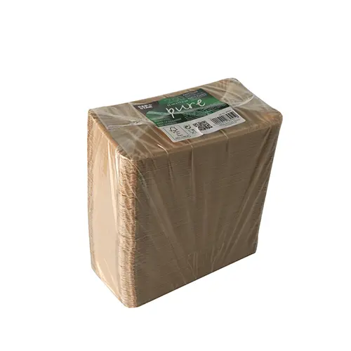 PAPSTAR Teller Pappe "pure" eckig 11 x 17,5 cm braun, FSC-zertifizierte, lebensmittelechte Einweg-Kuchenteller aus 100 % Frischfaserkarton im Großpack