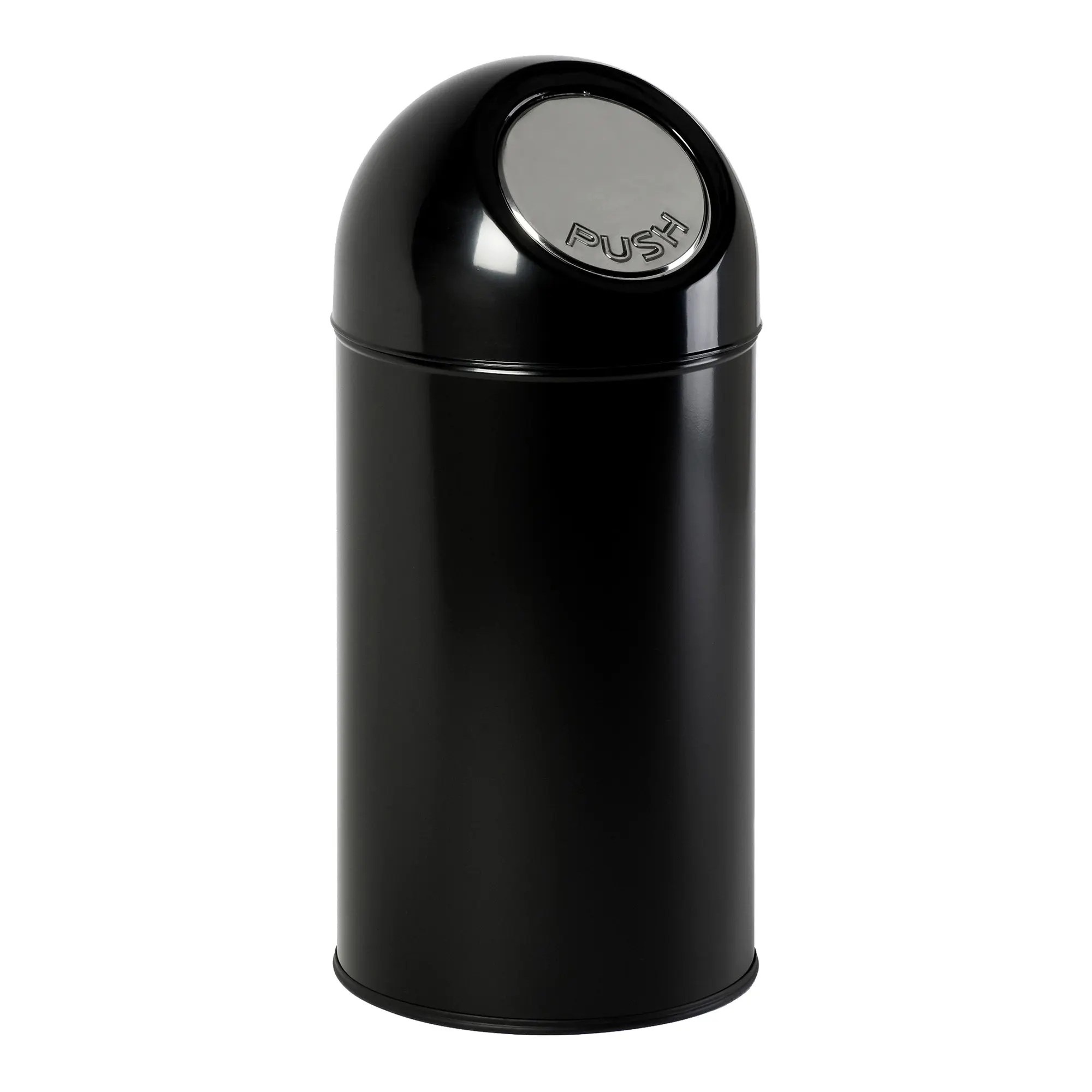 V-Part Abfallbehälter Edelstahl-Pushklappe 40 Liter schwarz 31006120_1