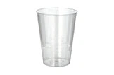 Kunststoff Trinkbecher transparent, stabiler Einwegbecher für Kaltgetränke, klarer Plastikbecher ohne Aufdruck, Artikelnummer 0000
