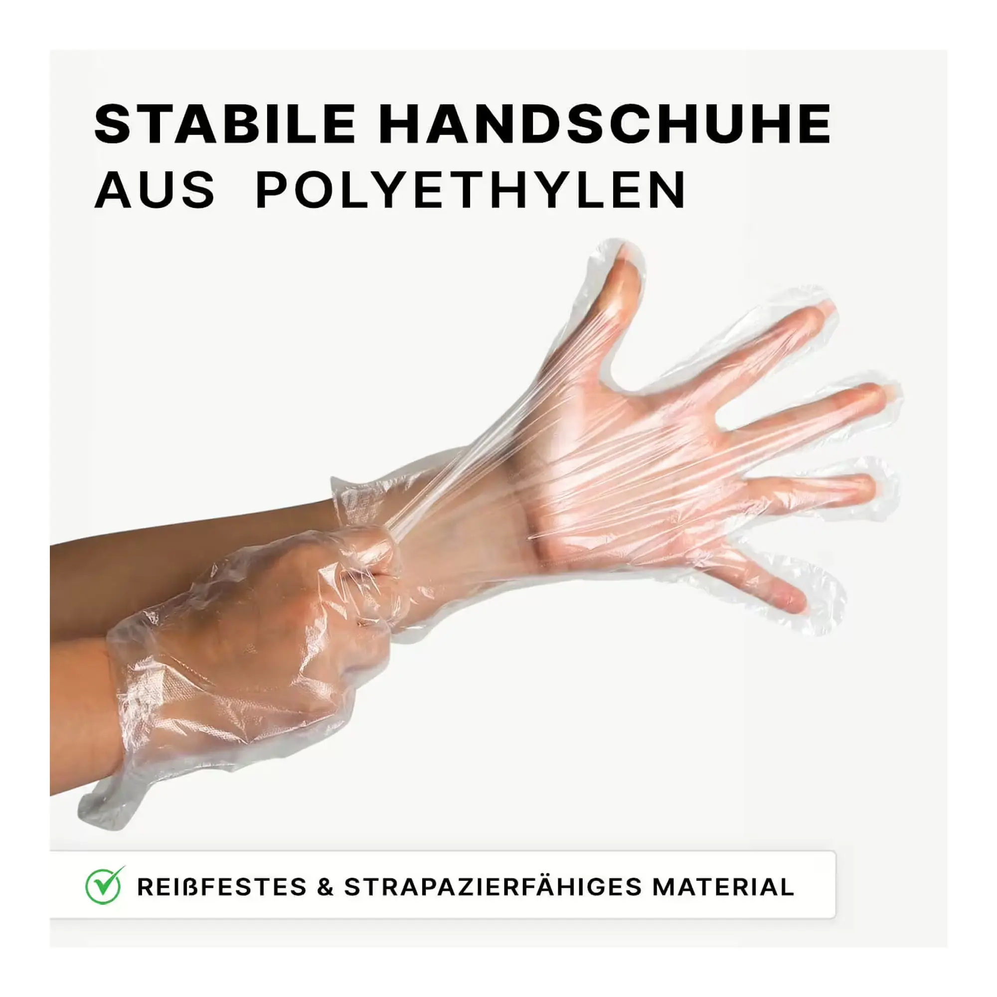 ARNOMED POLYGLOVE BAG PE-Handschuhe transparent, latexfreie PE-Einmalhandschuhe mit gehämmerter Oberfläche für Medizin, Labor und Lebensmittelindustrie, 100 Stück, reißfest und beidseitig tragbar