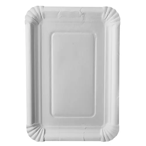 PAPSTAR Teller, Pappe "pure" eckig 18 x 26 cm weiß aus 100 % Frischfaserkarton, lebensmittelecht, FSC-zertifiziert, Art.-Nr. 11092