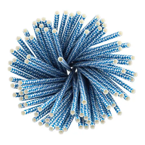 PAPSTAR Trinkhalme, Papier Ø 6 mm, 20 cm Bayrisch Blau, FSC-zertifizierte, nachhaltige Papiertrinkhalme für Cocktails, Limonaden und Partys, Karton mit 1000 Stück