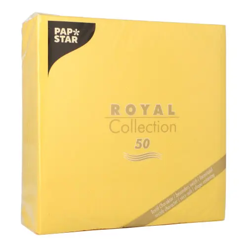 PAPSTAR 50 Servietten "ROYAL Collection" 1/4-Falz 40 cm x 40 cm gelb