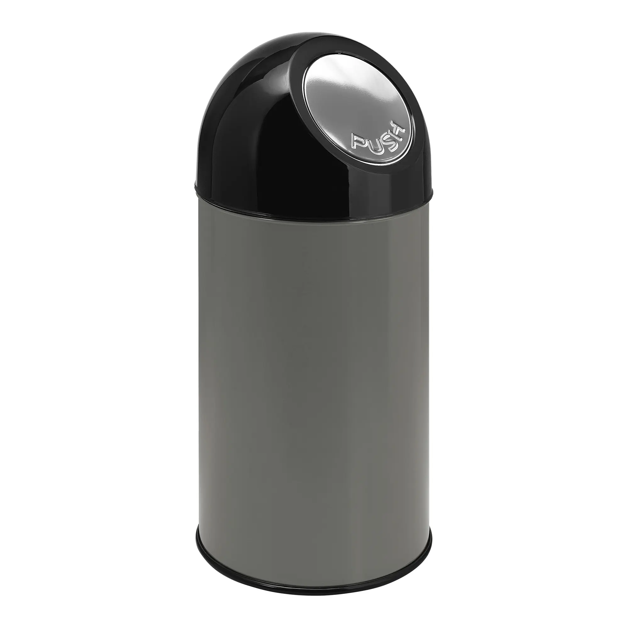 V-Part Abfallbehälter Edelstahl-Pushklappe Inneneimer 40 Liter metallic/schwarz 31023400_1