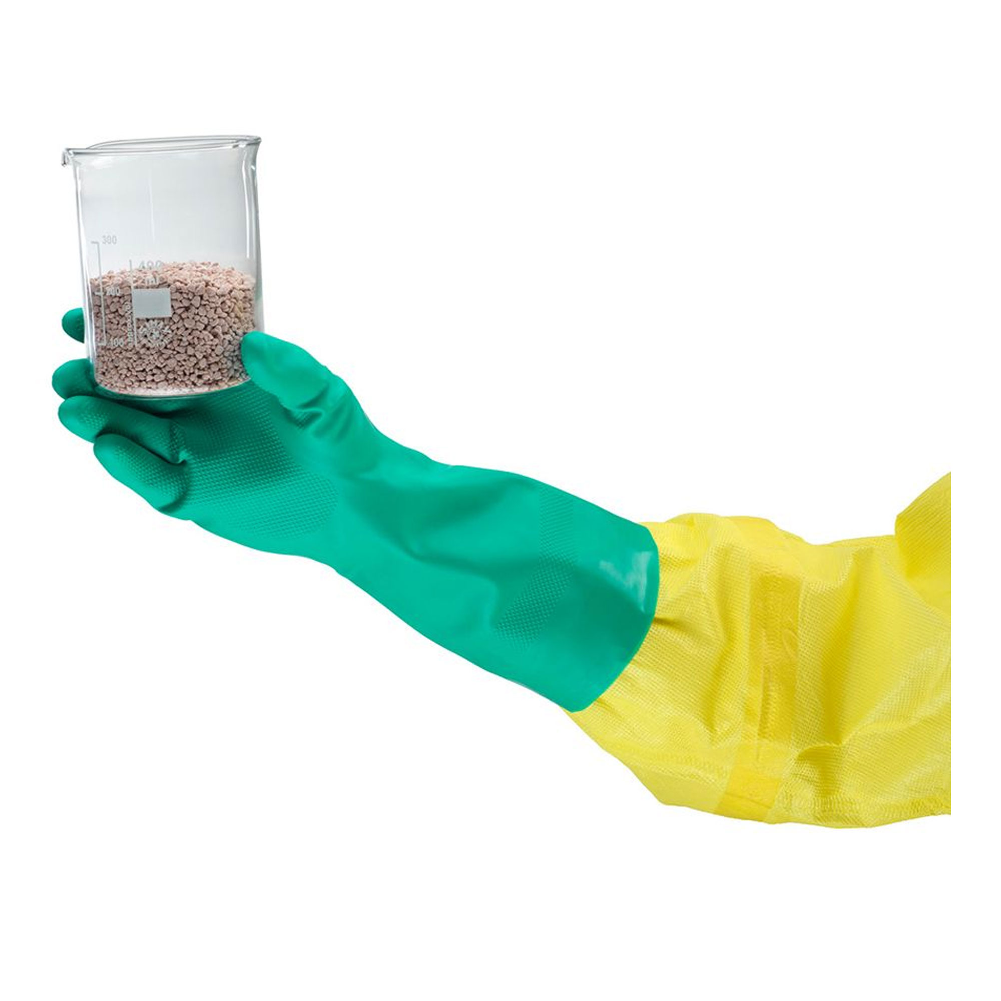 Ansell AlphaTec 37-676 Chemikalienschutzhandschuhe mit Nitril-Beschichtung grün, VE 12 Paar