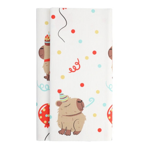 PAPSTAR Tischdecke, Papier 120 cm x 180 cm "Capy Party", 15 x 1 Stück
