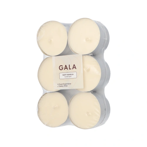 PAPSTAR "GALA" Maxi Duftlichte Ø 58 mm, 24 mm creme - Soft Vanilla, 12 x 12 Stück