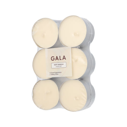 PAPSTAR "GALA" Maxi Duftlichte Ø 58 mm, 24 mm creme - Soft Vanilla, 12 x 12 Stück