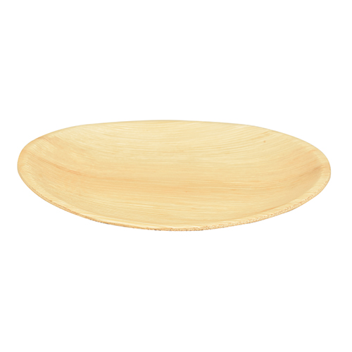 PAPSTAR Teller Palmblatt "pure" rund Ø 23 cm, 2,5 cm, naturfarbener Einweg-Teller aus Palmblatt, kompostierbar, biologisch abbaubar, 4 x 25 Stück