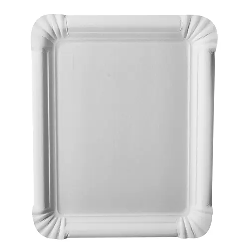 PAPSTAR Teller, Pappe "pure" eckig 16,5 x 20 cm weiß aus 100 % Frischfaserkarton, lebensmittelechter FSC Einweg-Kuchenteller, nachhaltig und stabil