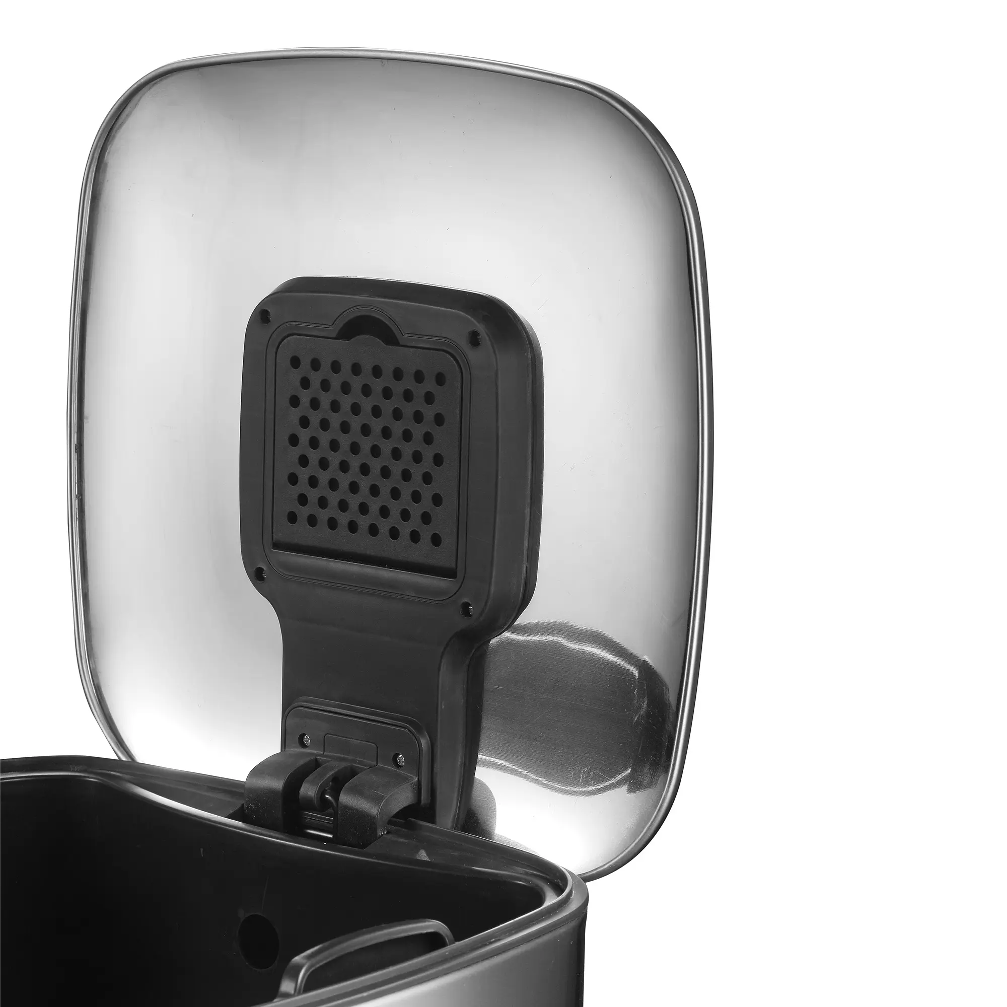 EKO Step Bin Regent Tretabfallbehälter 32 Liter mit geöffnetem Soft-Close-Deckel und integriertem Desodorierungsfach für Lufterfrischer von EKO
