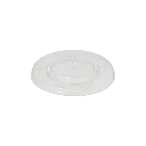 PAPSTAR 100 Deckel, PLA "pure" rund Ø 9,5 cm glasklar mit Kreuzschlitz