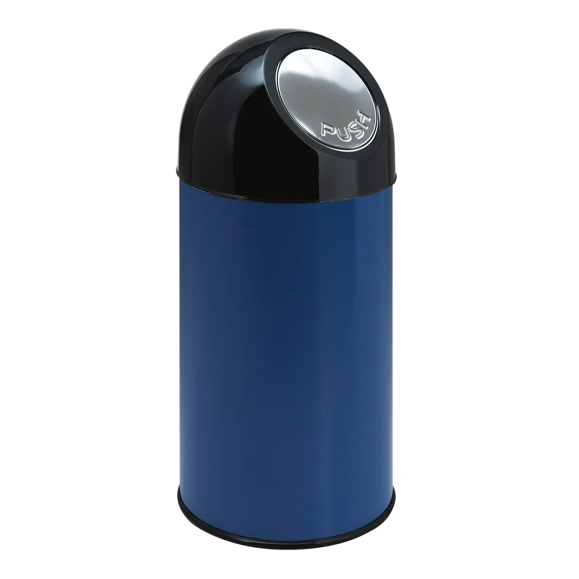 V-Part Abfallbehälter Edelstahl-Pushklappe 40 Liter blau/schwarz 31003396_1