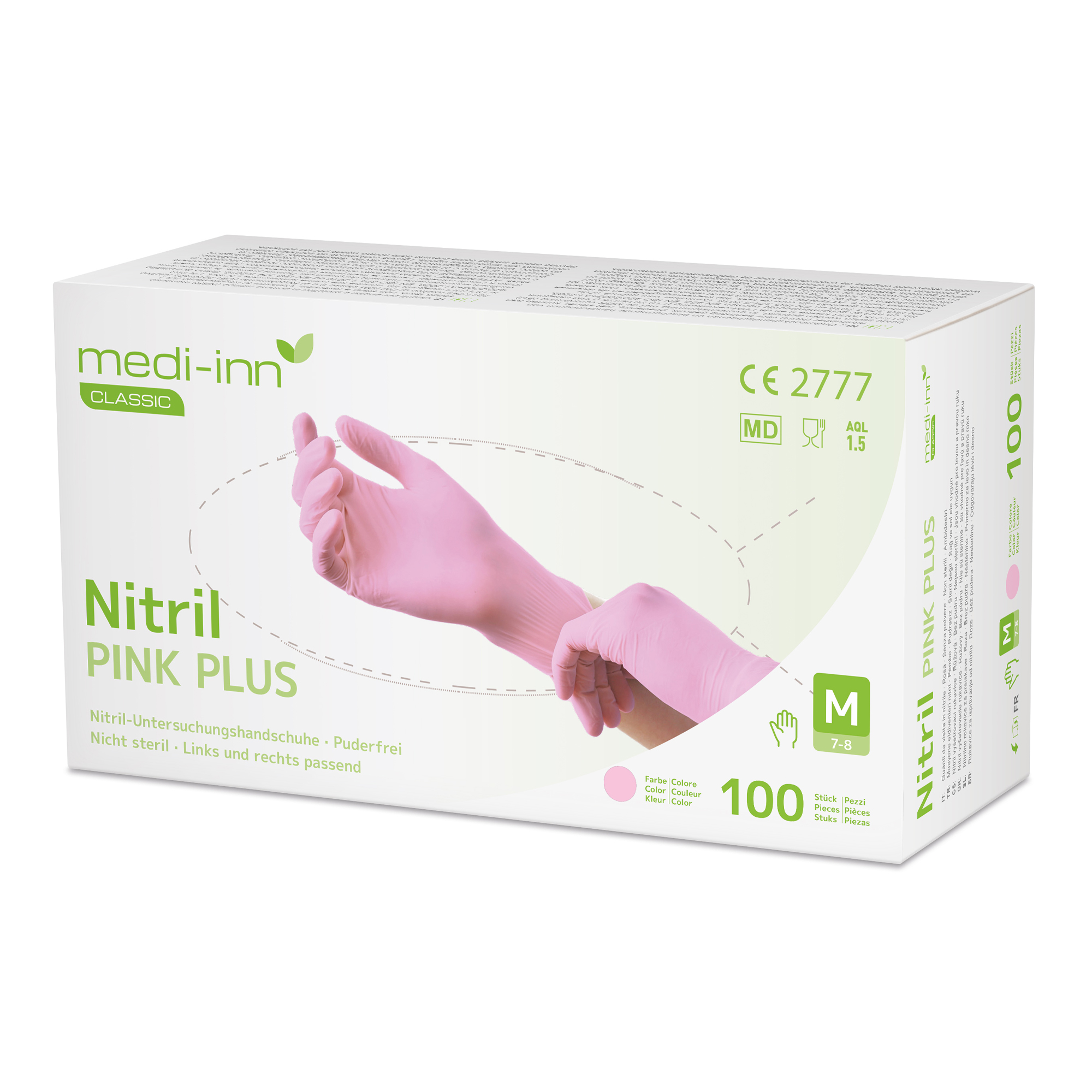 Medi-Inn Einmalhandschuhe Nitril Pink Plus, puderfrei VE 1000 Stück 