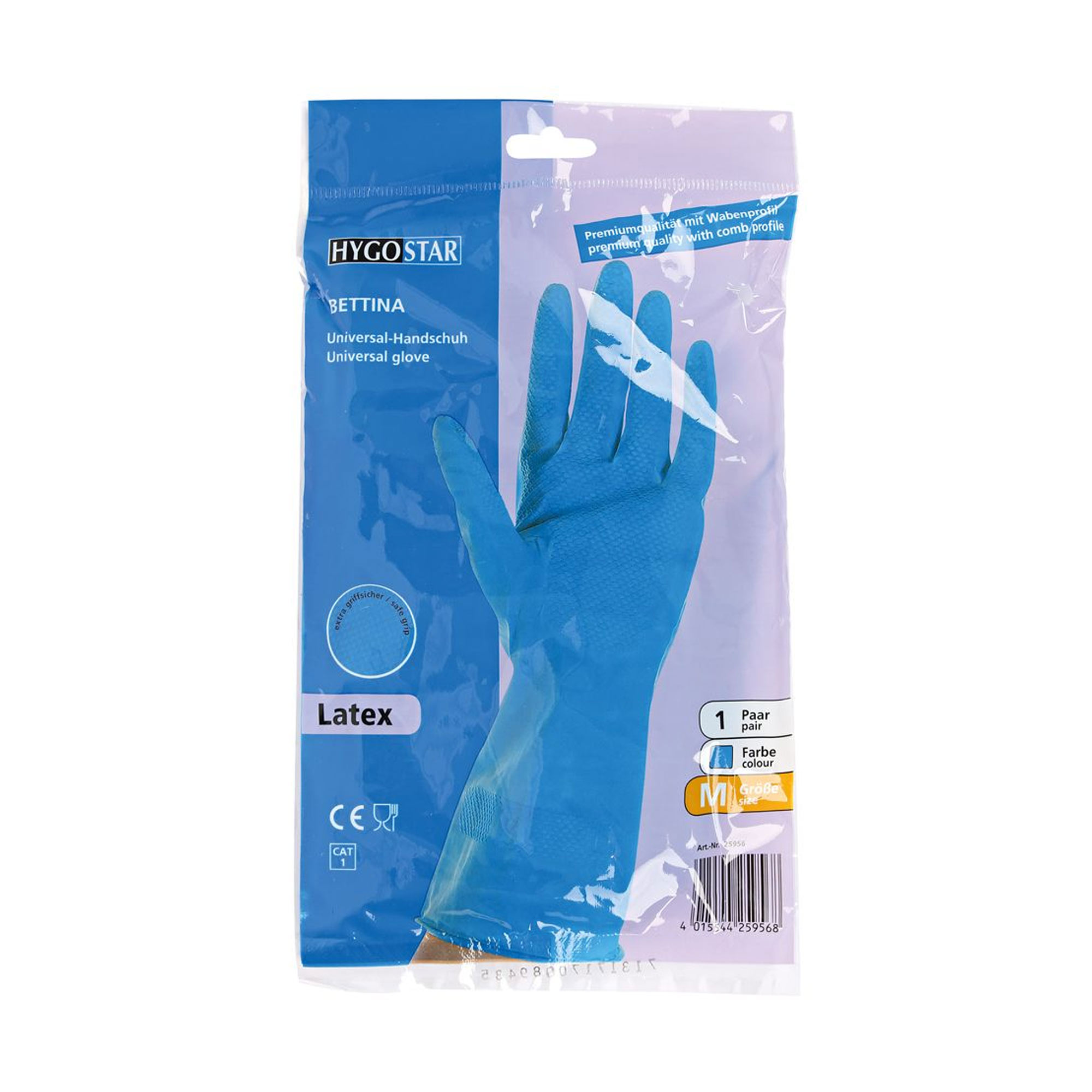 Hygostar Bettina Latex Haushaltshandschuhe Latex blau, VE 144 Paar