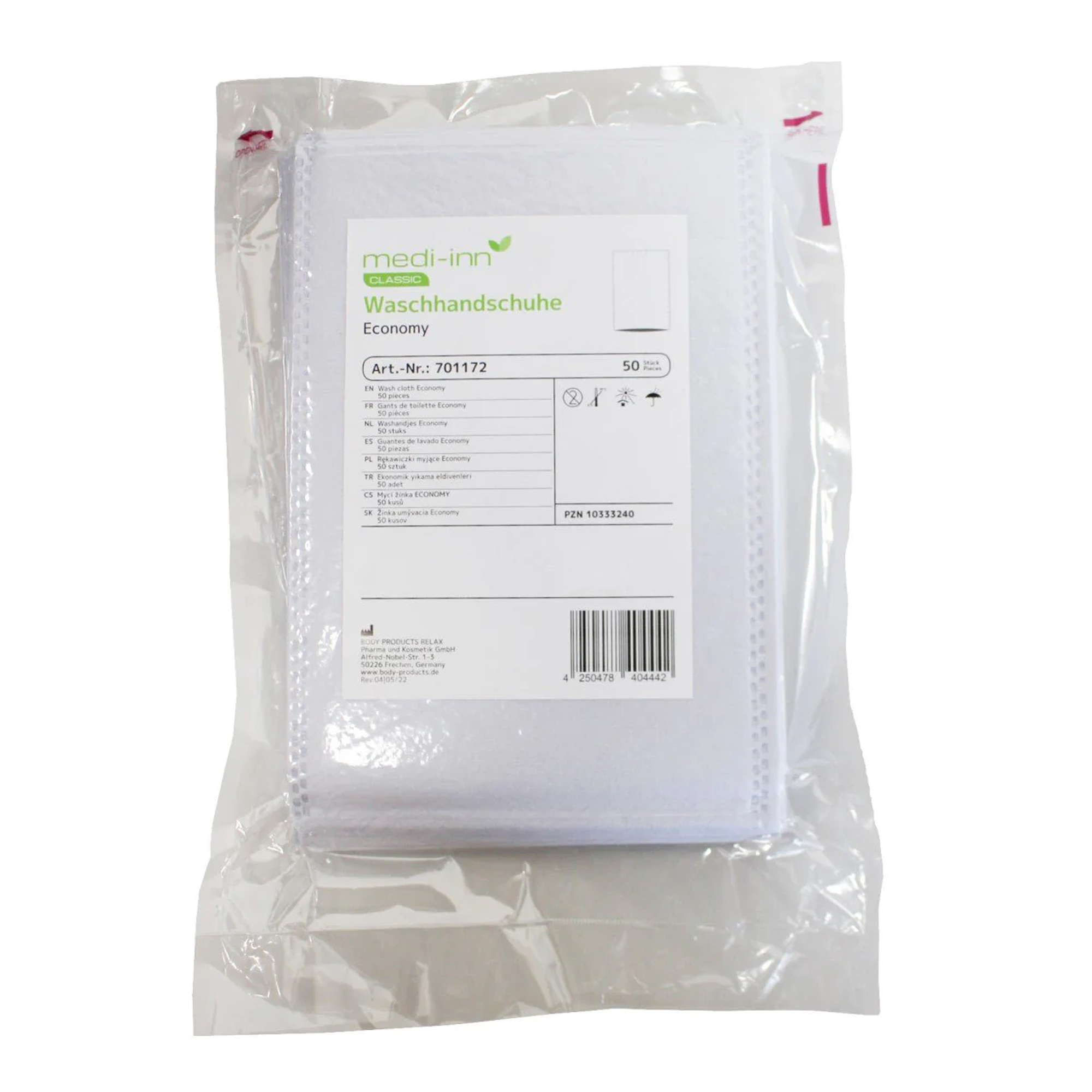 Medi-Inn Einmalwaschhandschuh Economy aus weichem, saugstarkem Airlaid für hygienische Körper- und Intimpflege in Pflegeeinrichtungen und zuhause