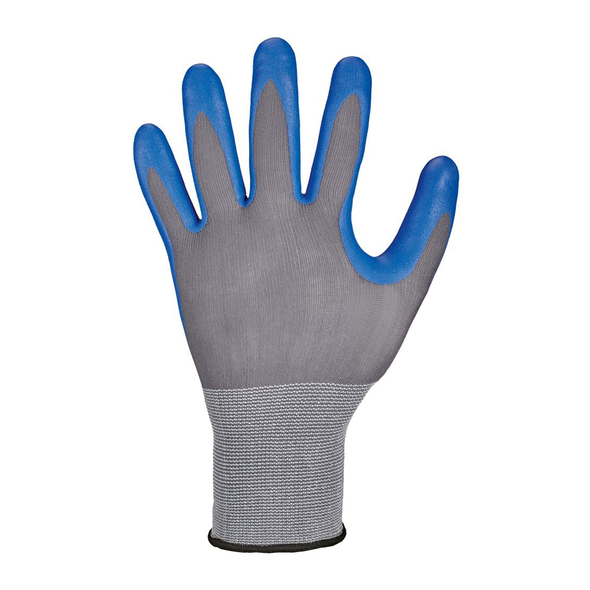 Stronghand Deltana 0655 Feinstrickhandschuhe mit Nitril-Beschichtung grau/blau, VE 144 Paar
