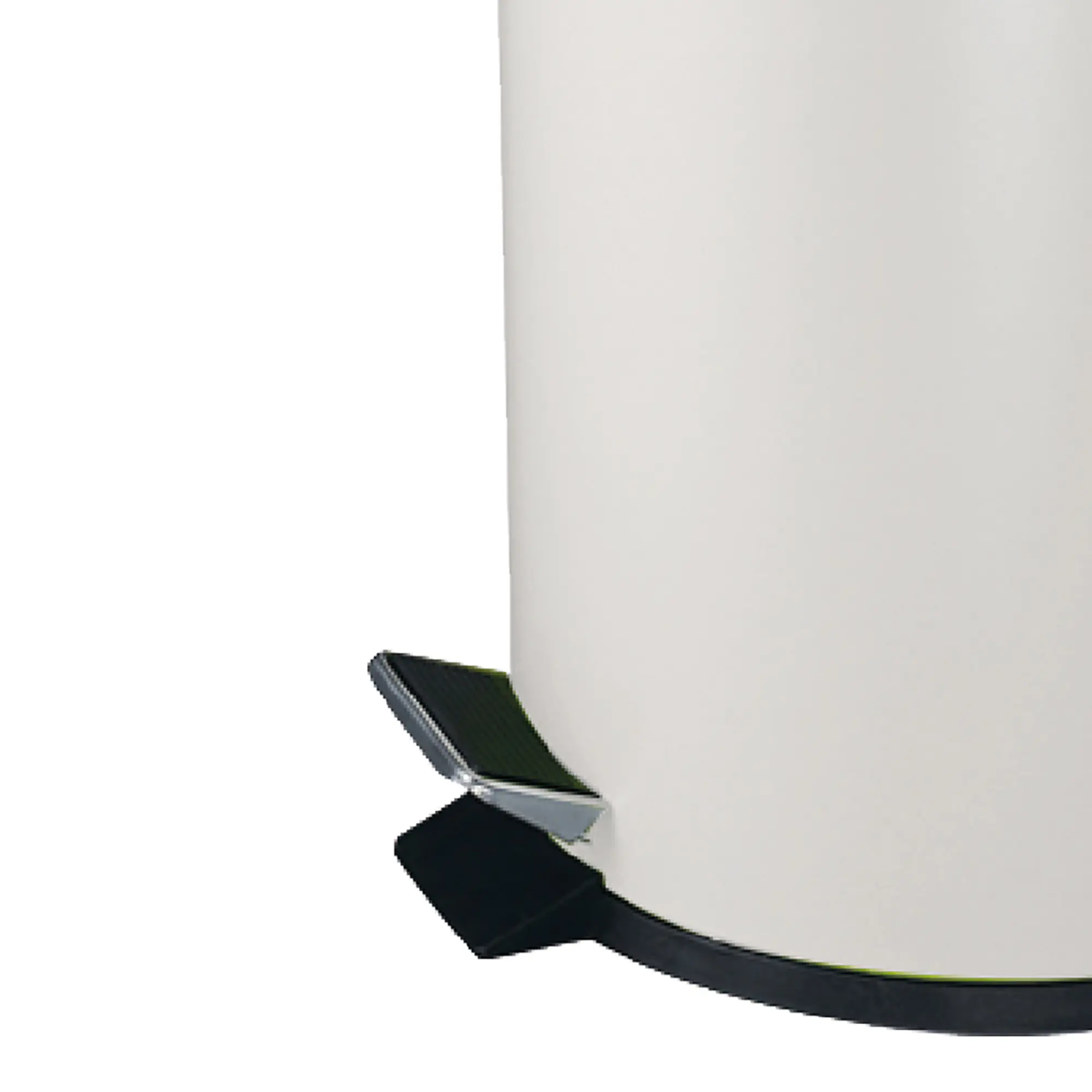 V-Part Tretabfalleimer 5 Liter weiß, runder Tretmülleimer aus lackiertem Metall mit Pedal und herausnehmbarem Kunststoffeinsatz