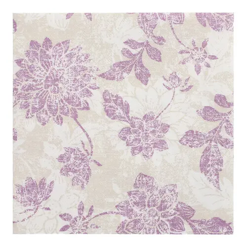 PAPSTAR Servietten ROYAL Collection 1/4-Falz 40 x 40 cm lila Flowers, stoffähnliche Premium-Serviette mit floralem Muster für festliche Tischdekoration, 5 x 50 Stück, Art.-Nr. 37031