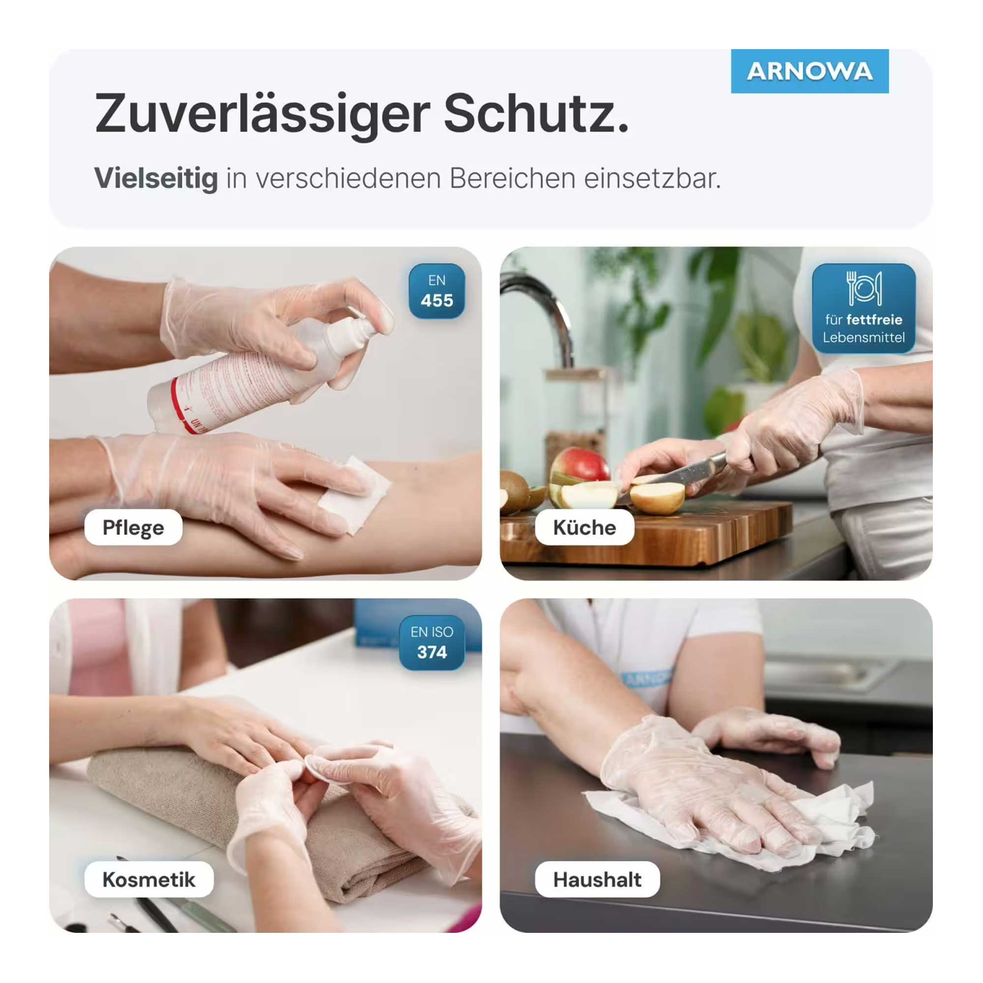 ARNOMED CLASSIC VINYL PF Vinylhandschuhe transparent puderfrei, VE 100 Stück