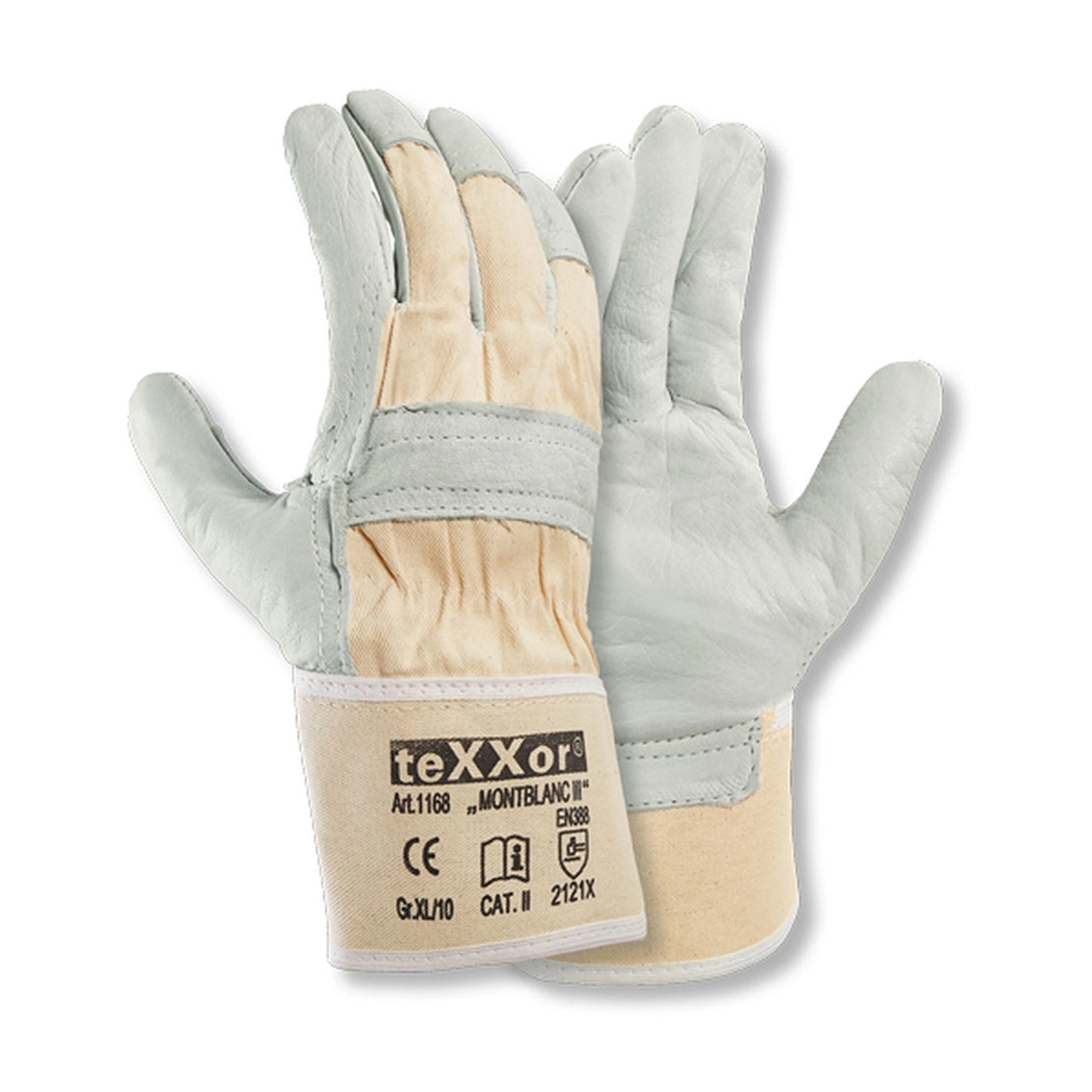 teXXor Montblanc III 1168 Arbeitshandschuhe aus Rindvollleder natur, VE 120 Paar