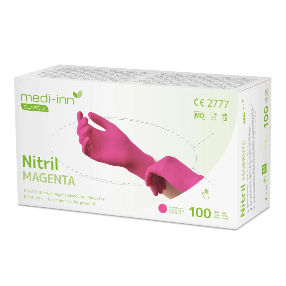 Medi-Inn Einmalhandschuhe Nitril Magenta, puderfrei VE 1000 Stück 
