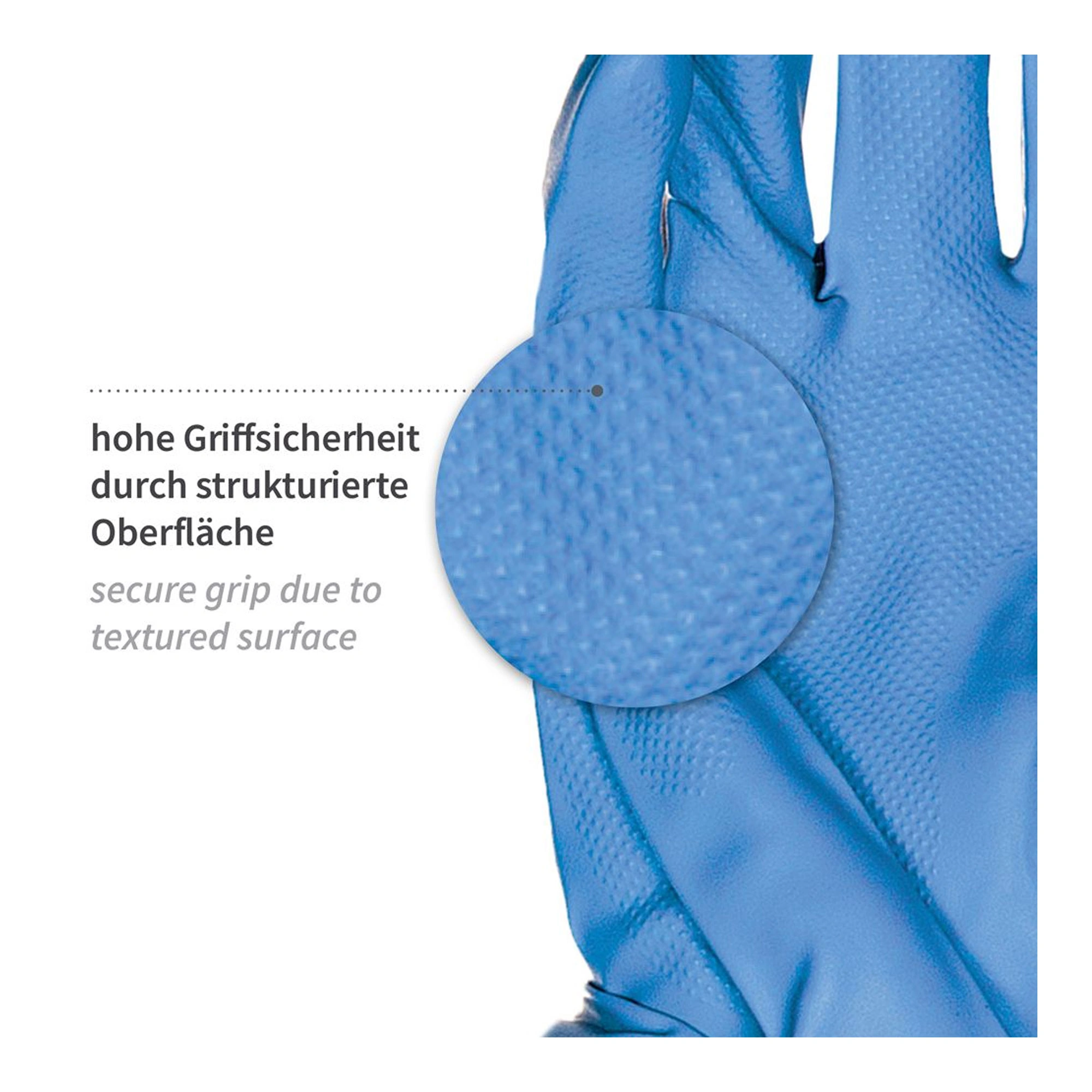 Hygostar Professional  Chemikalienschutzhandschuhe mit Nitril-Beschichtung blau, VE 144 Paar