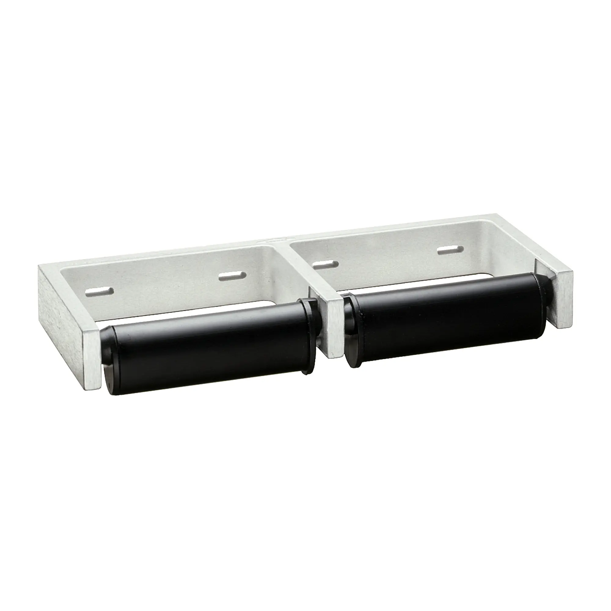 Bobrick B-274 Toilettenpapierrollenhalter für 2 Rollen, vandalismussicherer WC-Papierhalter aus Aluminiumguss mit kontrollierter Abgabe, Art.-Nr. B-274