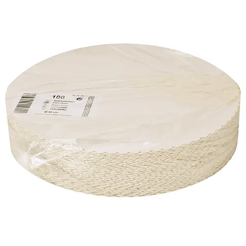 PAPSTAR ABC Pak Tortenunterlagen, Pappe [rc] rund Ø 30 cm weiß, unbeschichtete und kompostierbare runde Tortenunterlagen aus Recyclingkarton im Großpack für Buffets und Bäckereien