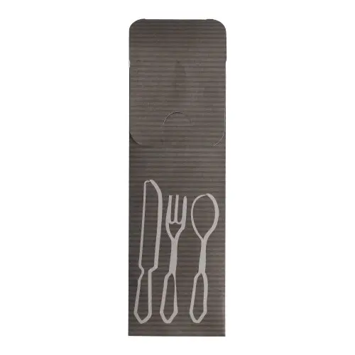 PAPSTAR Bestecktaschen 23,5 cm x 7,3 cm anthrazit inklusive farbiger Bistro Serviette, FSC-zertifizierte Bestecktasche mit Abdecklasche für Gastronomie, Art.-Nr. 89694